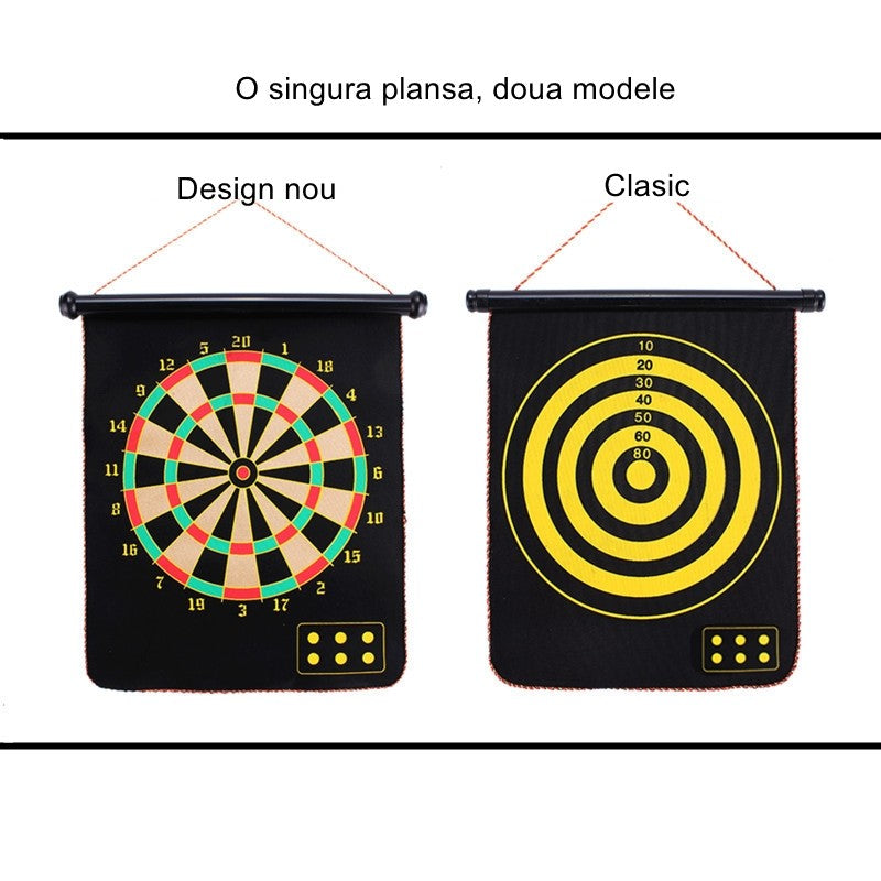 Set Joc Darts Flippy, Doua Fete pentru Joc, 6 Sageti Incluse, Magnetic, Dimensiuni 37 x 40 cm, Design clasic, Multicolor-4