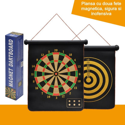 Set Joc Darts Flippy, Doua Fete pentru Joc, 6 Sageti Incluse, Magnetic, Dimensiuni 37 x 40 cm, Design clasic, Multicolor-6