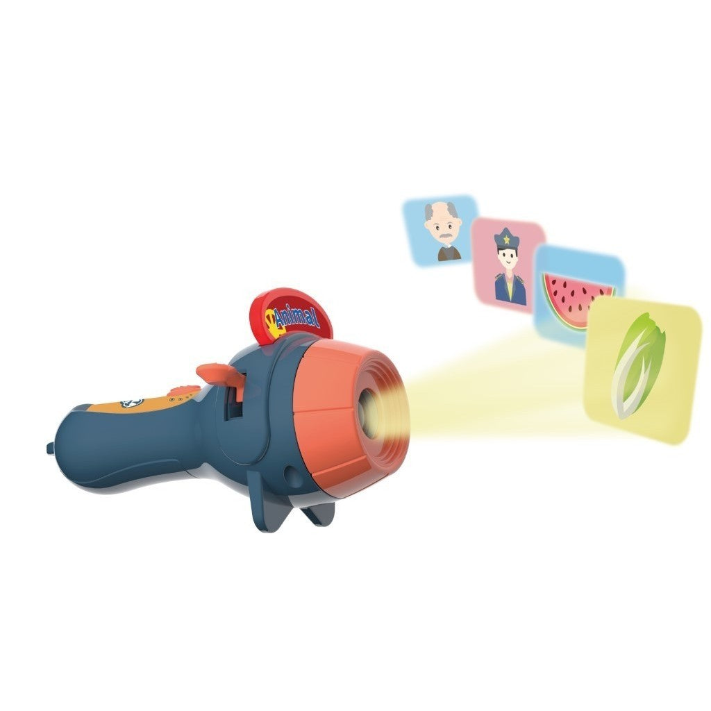 Set Jucarie Educativa, Flippy, Proiector Tip Lanterna Pentru Copii, 6 Teme, 48 de Imagini, Cutie Depozitare, +3 ani, Albastru-13