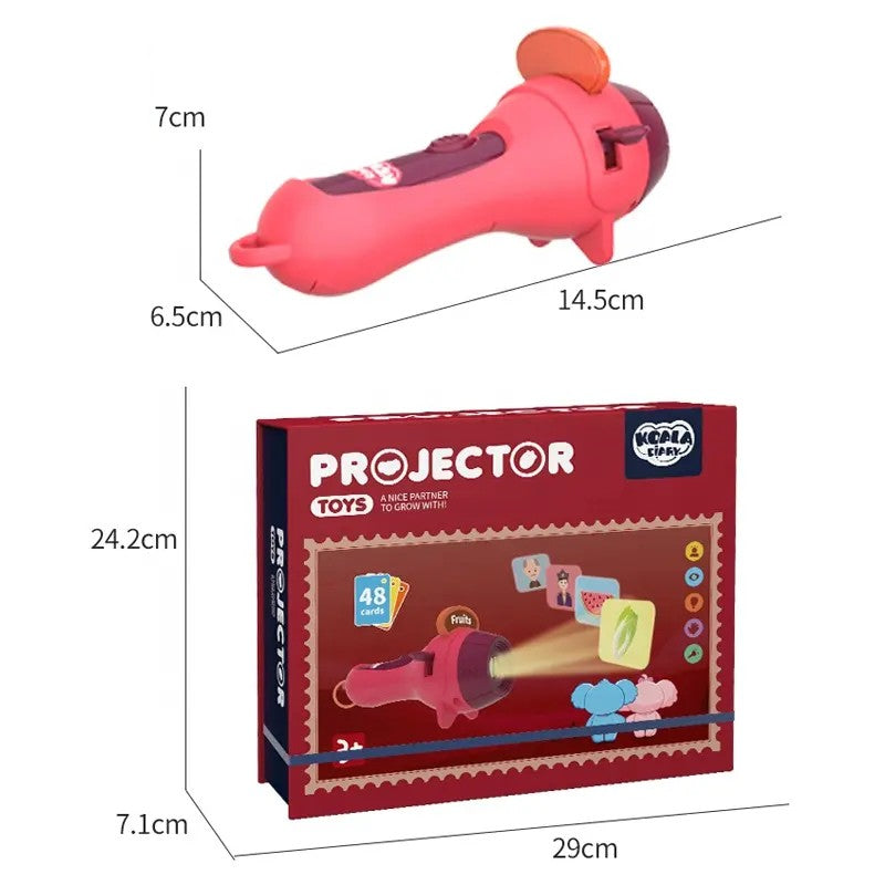 Set Jucarie Educativa, Flippy, Proiector Tip Lanterna Pentru Copii, 6 Teme, 48 de Imagini, Cutie Depozitare, +3 ani, Rosu-6