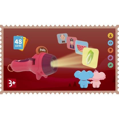 Set Jucarie Educativa, Flippy, Proiector Tip Lanterna Pentru Copii, 6 Teme, 48 de Imagini, Cutie Depozitare, +3 ani, Rosu-2