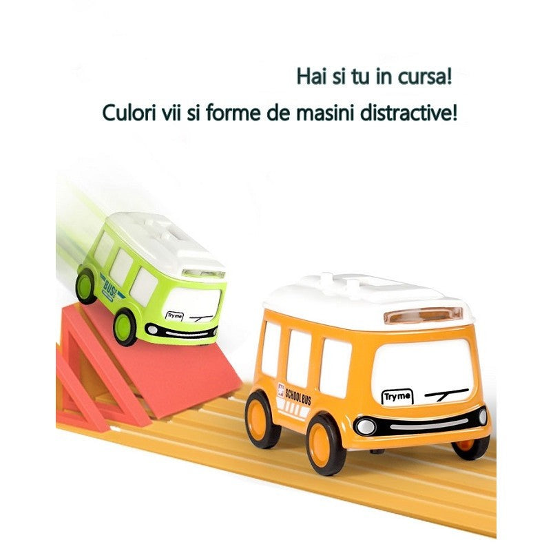 Set jucarie pentru copii, Flippy, masina-ceas verde si portocalie-1