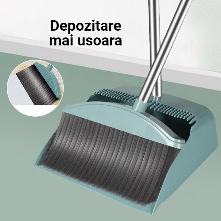 Set matura, faras cu coada si matura silicon, Flippy, Pentru uz casnic, Plastic/Otel, Albastru deschis, 90 x 72 x 100 cm-3