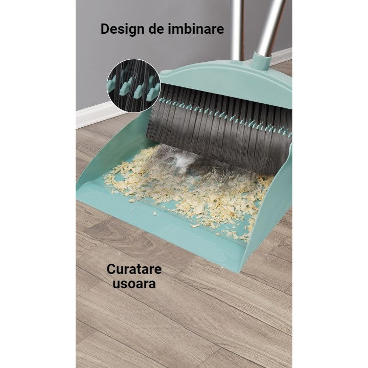 Set matura, faras cu coada si matura silicon, Flippy, Pentru uz casnic, Plastic/Otel, Albastru deschis, 90 x 72 x 100 cm-4