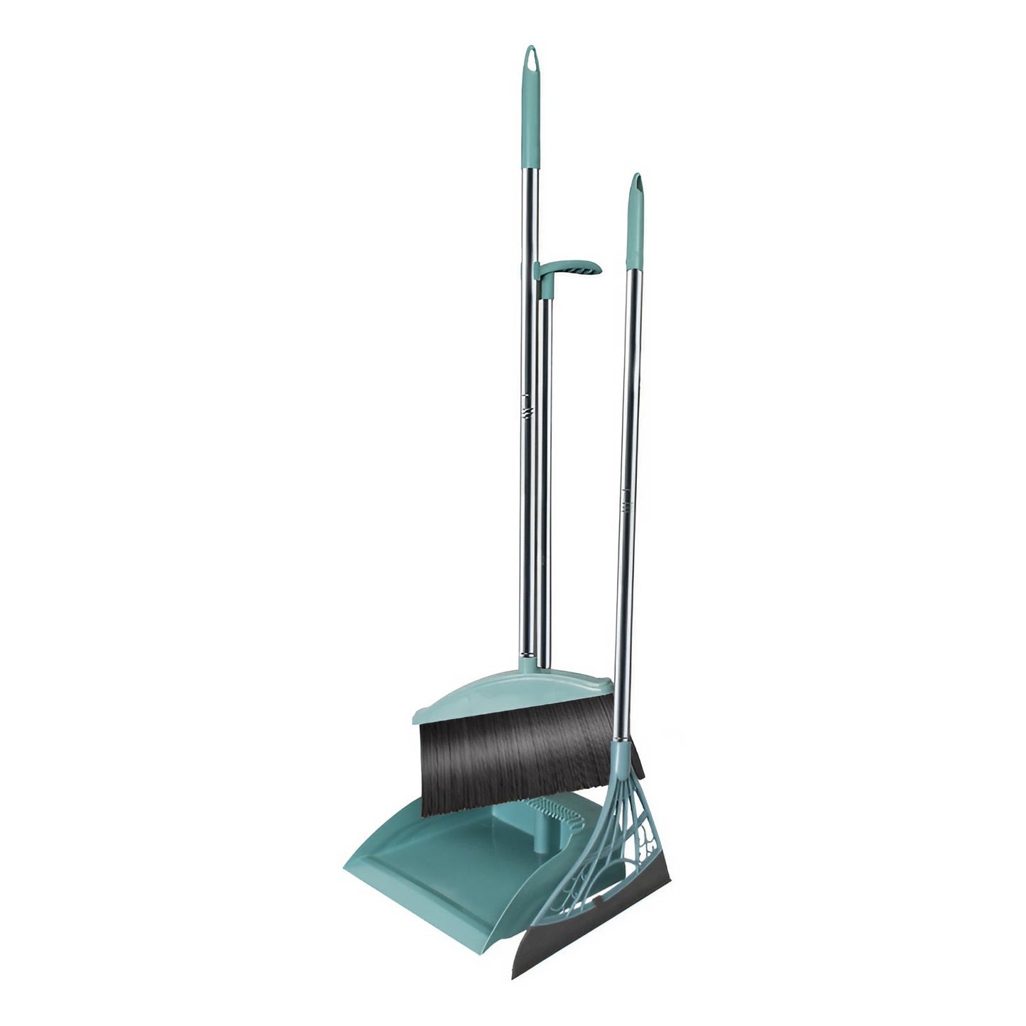 Set matura, faras cu coada si matura silicon, Flippy, Pentru uz casnic, Plastic/Otel, Albastru deschis, 90 x 72 x 100 cm-0