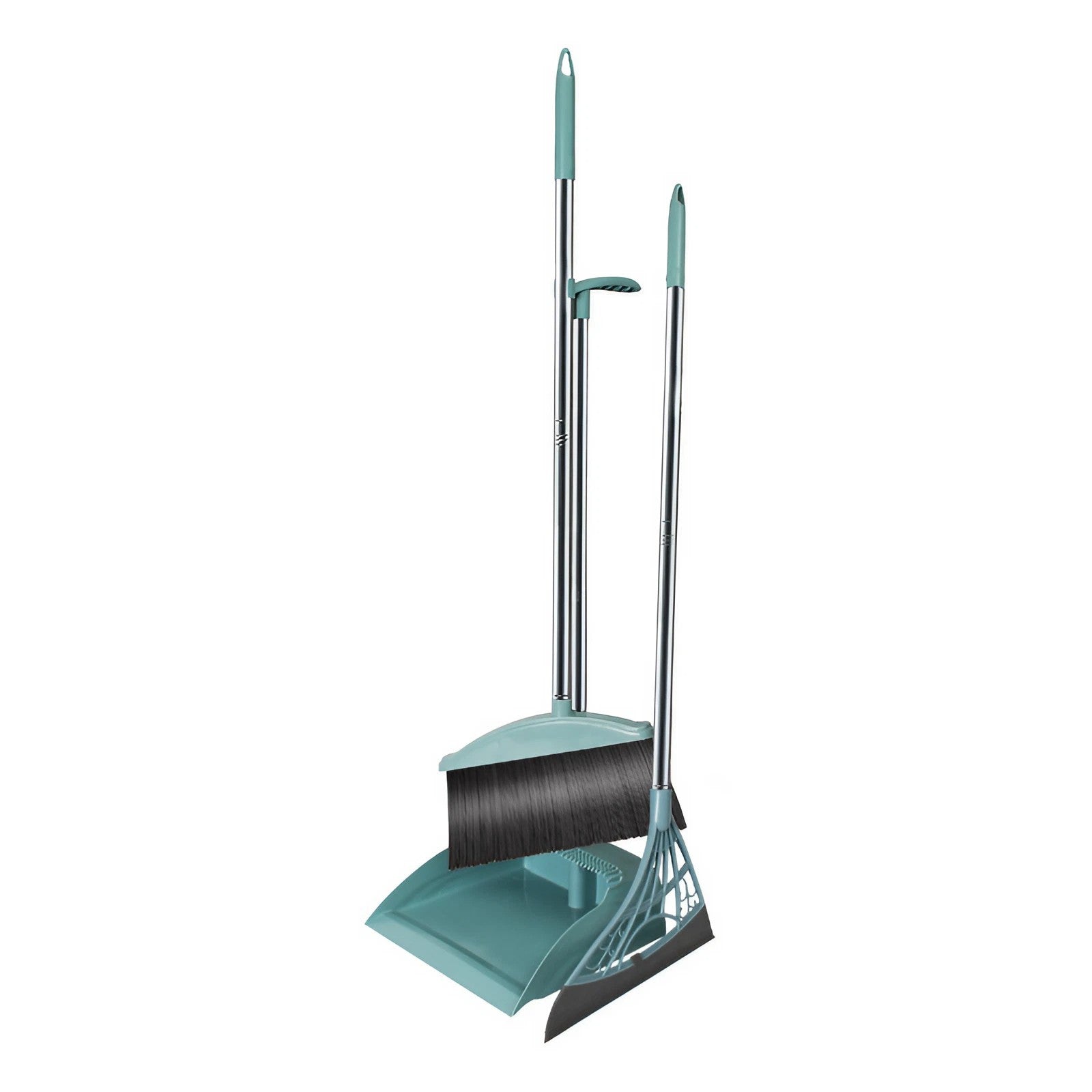 Set matura, faras cu coada si matura silicon, Flippy, Pentru uz casnic, Plastic/Otel, Albastru deschis, 90 x 72 x 100 cm-0