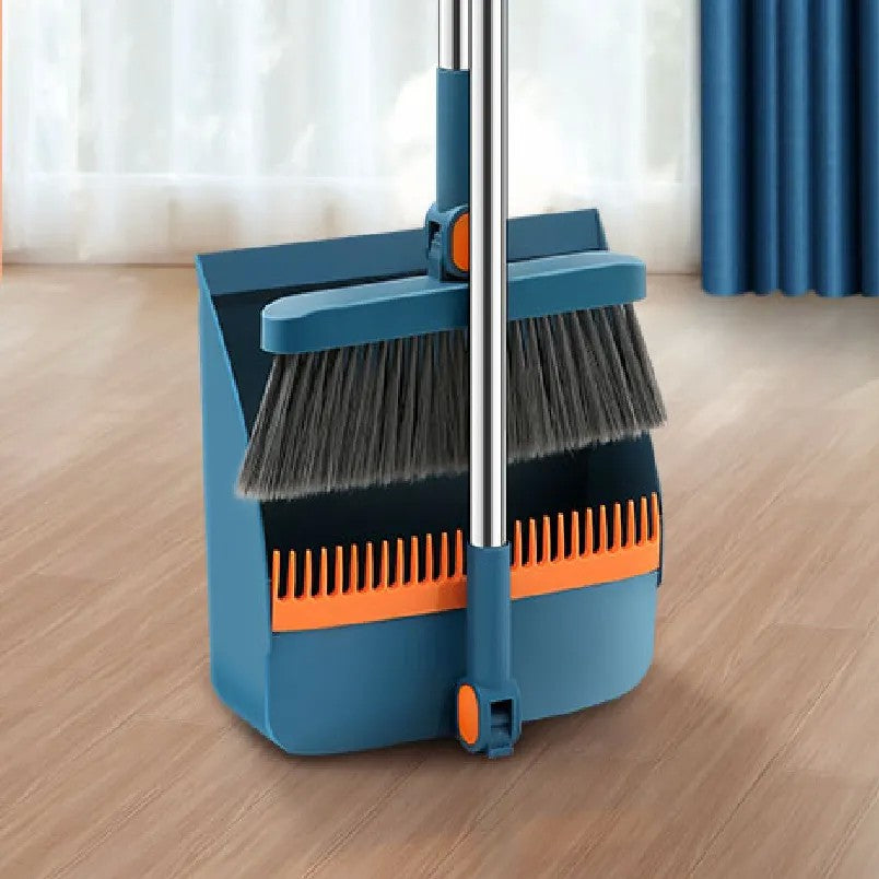 Set Matura si Faras cu Coada Flippy, cu Dinti de Pieptene pentru Curatare Matura, rotativ, pliabil, detasabil, Otel inoxidabil si Polipropilena, albastru-1