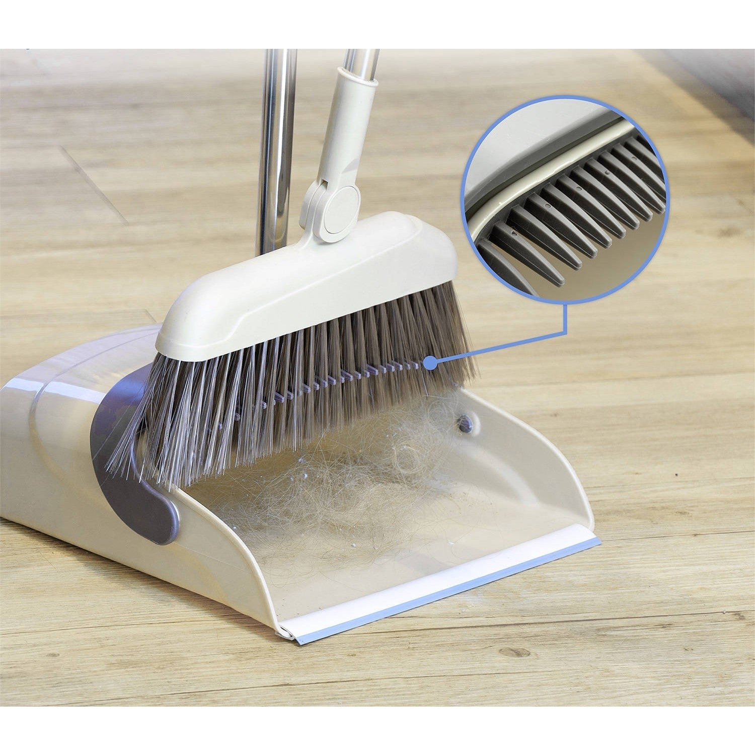 Set matura si faras cu coada, Flippy, Pentru uz casnic, Plastic/Otel, Maro/Bej, Depozitare verticala, 26x25.5x83 cm-3