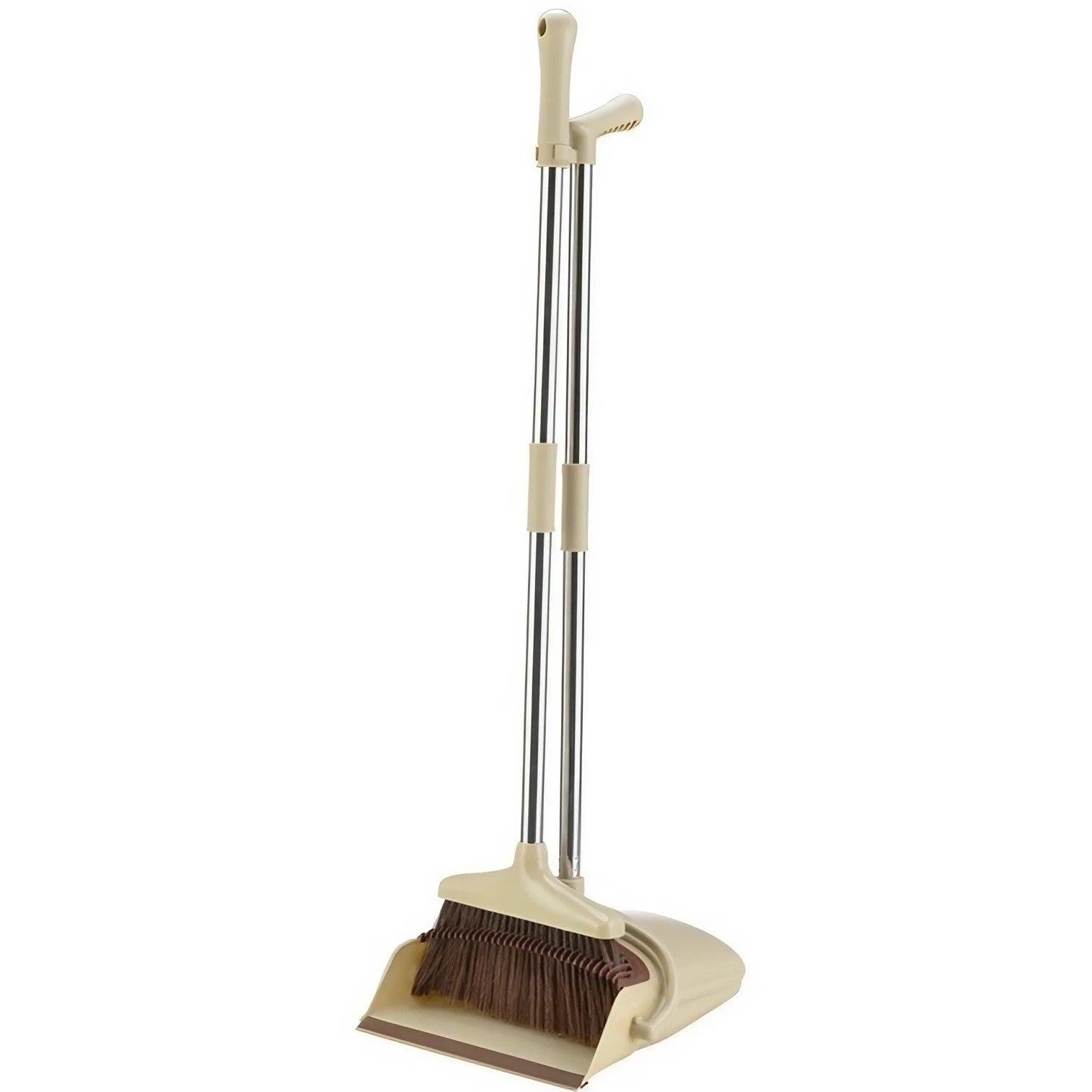 Set matura si faras cu coada, Flippy, Pentru uz casnic, Plastic/Otel, Maro/Bej, Depozitare verticala, 26x25.5x83 cm-0