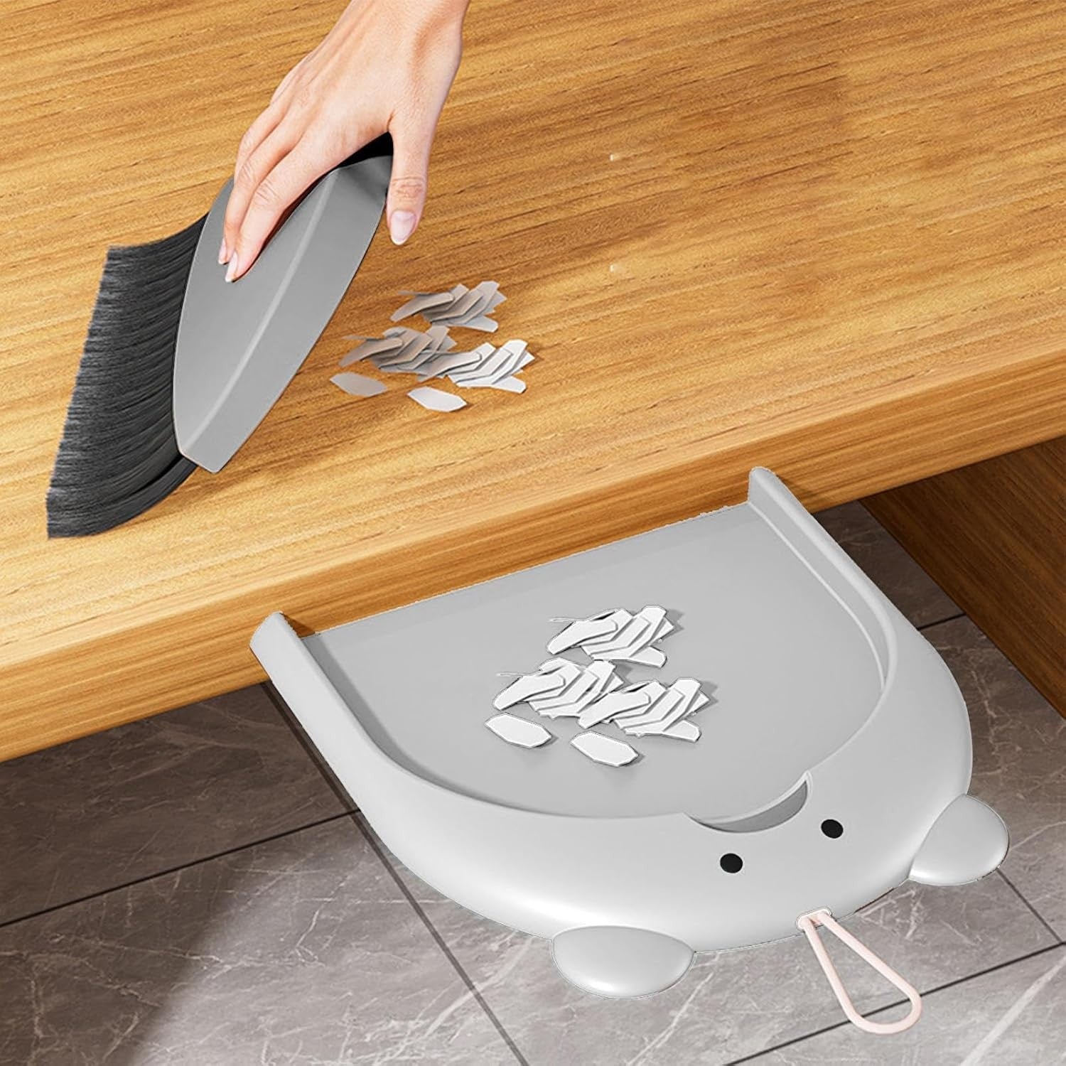 Set Matura si Faras, Flippy, Pentru Birou, din PP, Model Ursulet, 23.5 x 18 cm, Gri-6