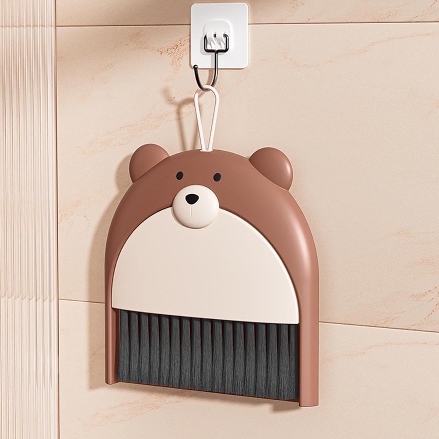 Set Matura si Faras, Flippy, Pentru Birou, din PP, Model Ursulet, 23.5 x 18 cm, Maro-3