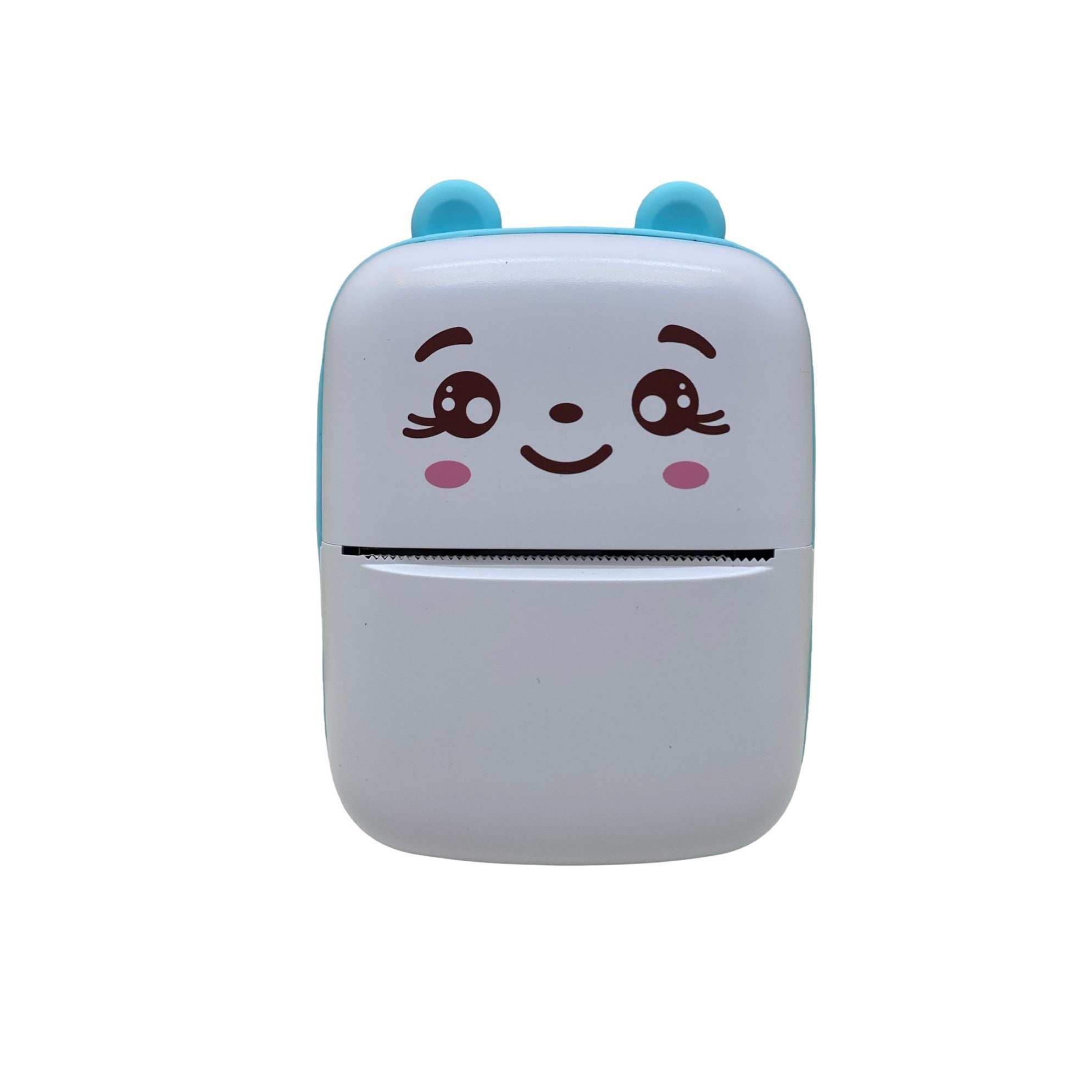 Set Mini Imprimanta Foto Portabila, Flippy, Include: 1x Set de Markere, 5x Role de Hartie Termica, 5x Role Hartie Adeziva, Incarcare USB, Bluetooth, Print Alb-Negru, Model Ursulet, Alb/Albastru-0
