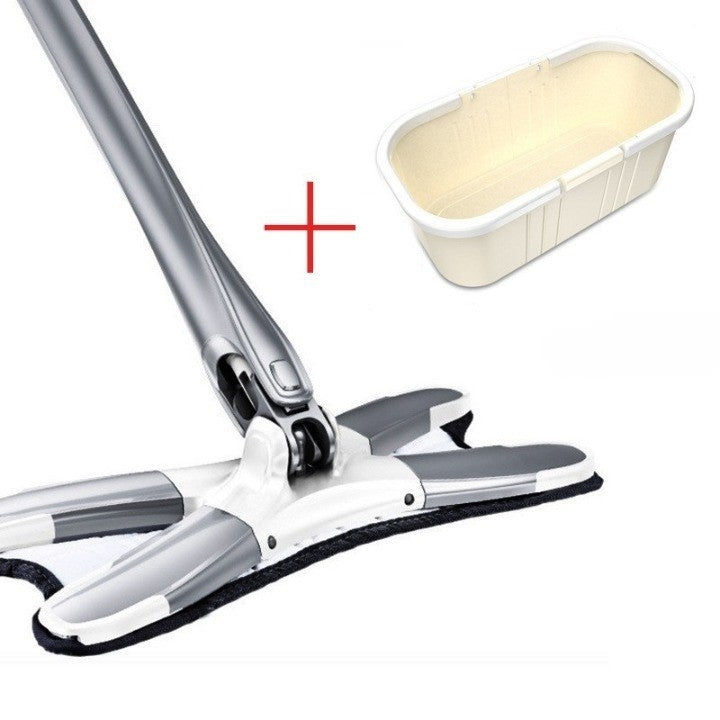 Set Mop Plat + Galeata, Flippy, cu Sistem de Stoargere, Lungime Telescopica 140 cm, Argintiu/Galben-0
