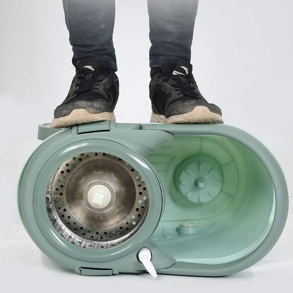 Set mop rotativ cu galeata Flippy, material plastic si microfibra, o rezerva inclusa, rezistent, cu dop scurgere, vas detasabil, orificiu pentru solutie, pentru interior, capacitate 8 l, verde-4