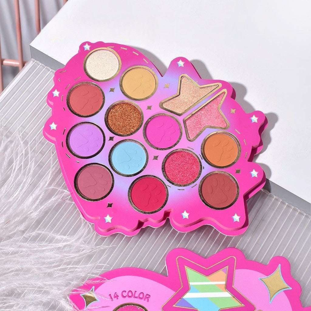 Set Paleta de machiaj cu 14 farduri de pleoape Kevin&Coco, Red Heart Eyeshadow Palette, 21 x 20.5 x 2.2cm-3