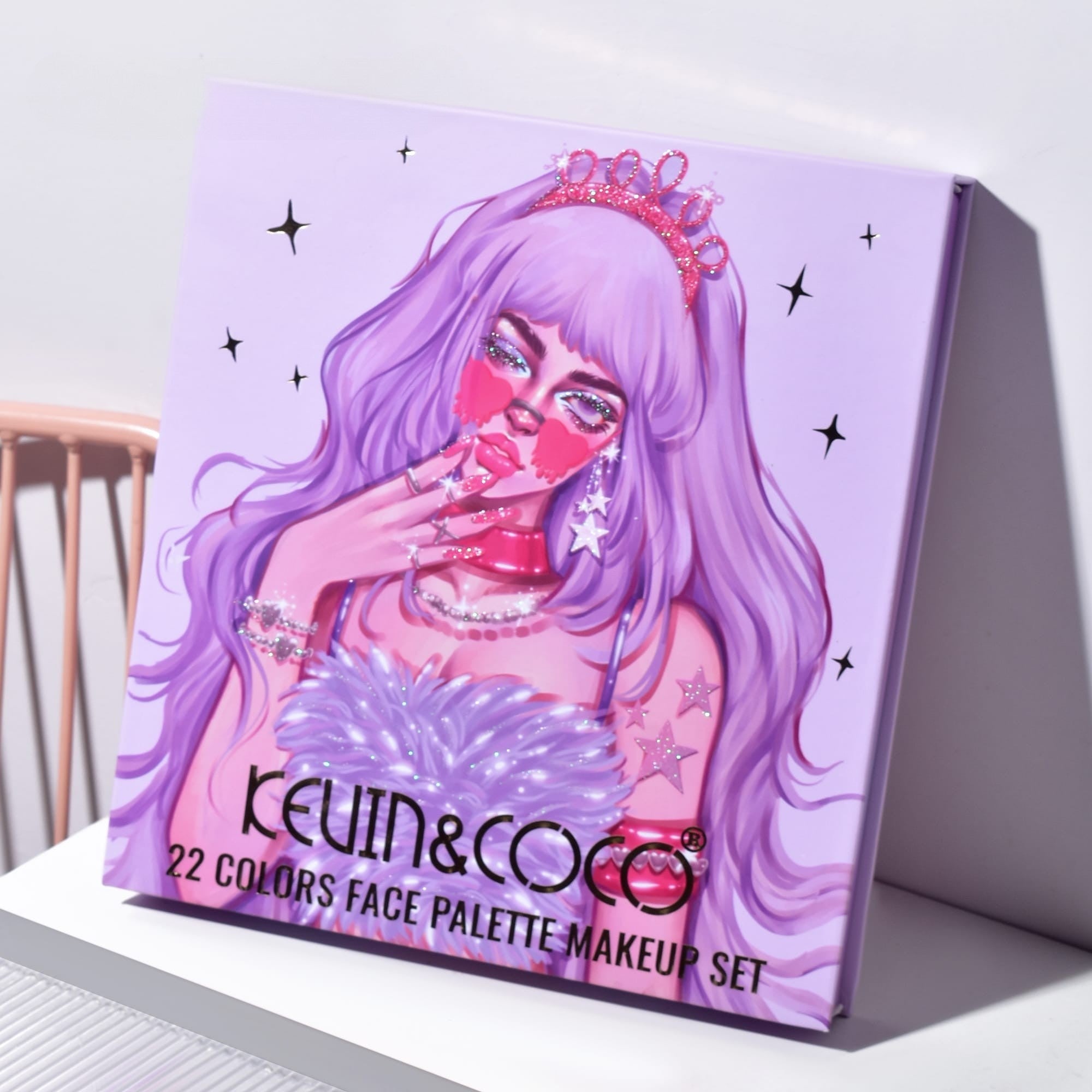Set 4 Produse de Machiaj, KEVIN &amp; COCO, Vanilla Queen, 22 culori, 19.7 x 21.2 x 2.5 cm-1