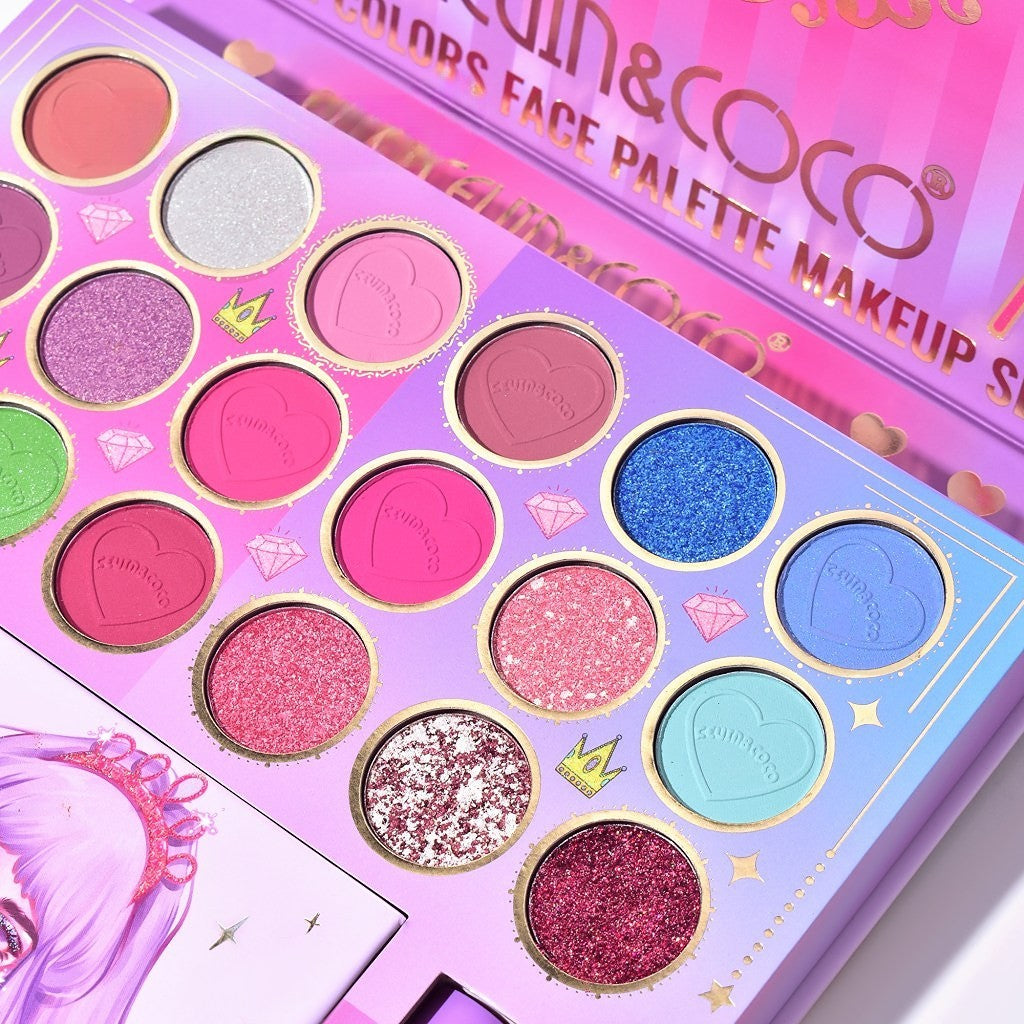 Set 4 Produse de Machiaj, KEVIN &amp; COCO, Vanilla Queen, 22 culori, 19.7 x 21.2 x 2.5 cm-3