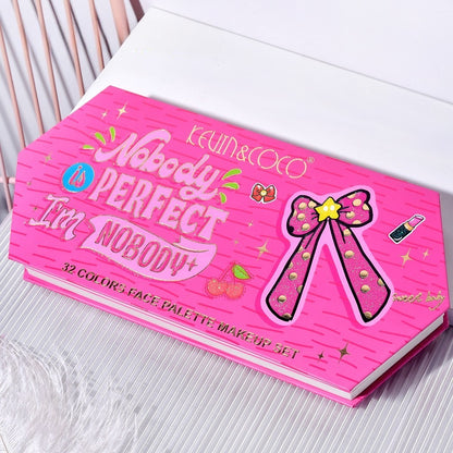 Trusa de Machiaj, KEVIN & COCO, Nobody is Perfect, I am Nobody, 32 culori, 29 x 23.5 x 3 cm-1