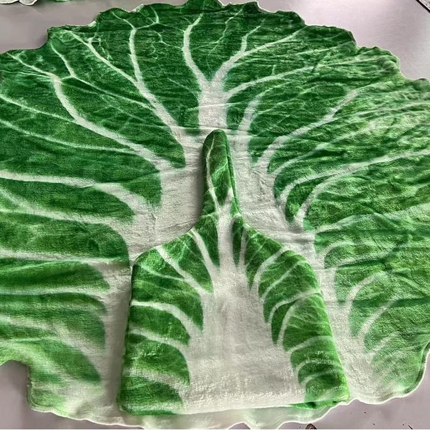 Set patura flanel si caciula Flippy, forma frunza de salata, pentru nou-nascuti, material poliester, 85 cm, verde-4