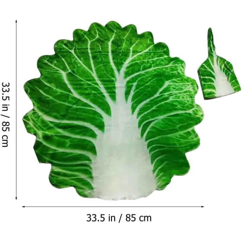Set patura flanel si caciula Flippy, forma frunza de salata, pentru nou-nascuti, material poliester, 85 cm, verde-6