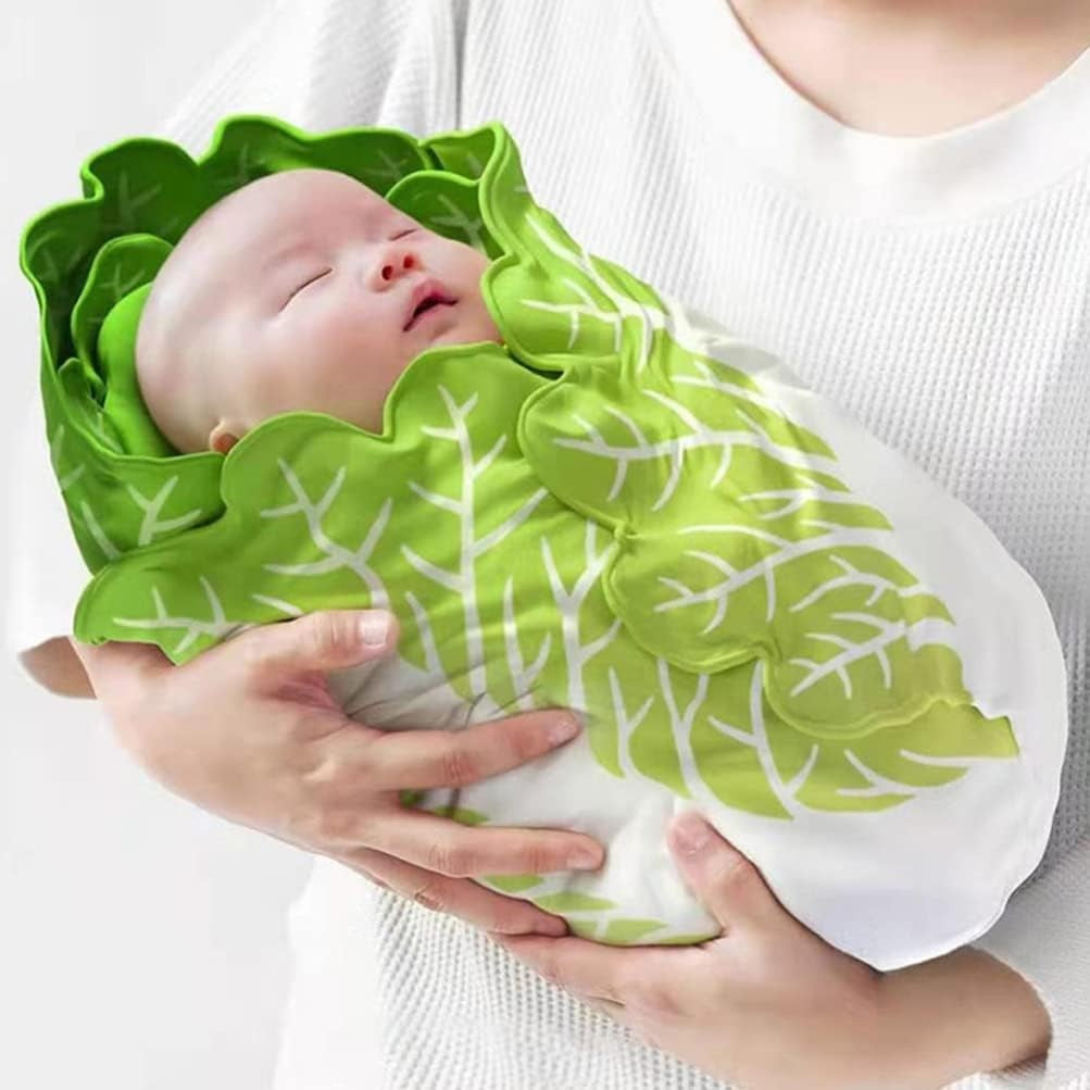 Set patura flanel si caciula Flippy, forma frunza de salata, pentru nou-nascuti, material poliester, 85 cm, verde-7