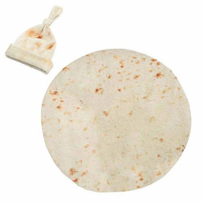Set patura flanel si caciula Flippy, forma lipie, pentru nou-nascuti, material poliester, 85 cm, crem-0