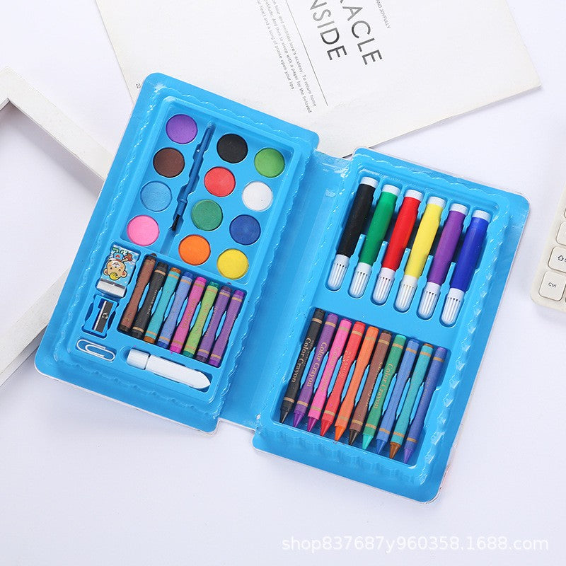 Set 42 Piese de Pictura si Desen, Flippy, Tip Penar, Model Elefant, 24.3 x 13 x 3 cm, Albastru-3