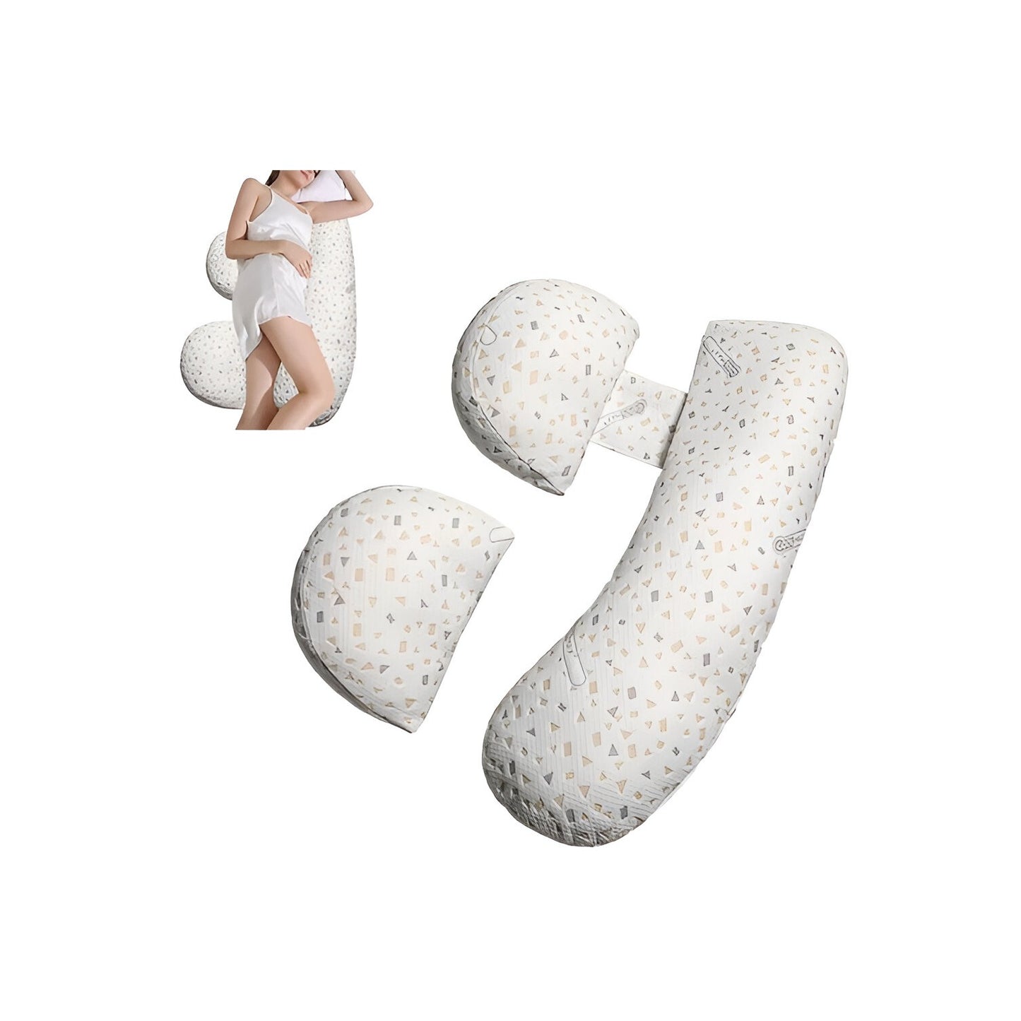 Set Perna pentru Gravide, Flippy, Husa Detasabila, Spuma Moale, Utilizare in Forma H si U, Reglabila, Latime Ajustabila, Proactive, Gri-4