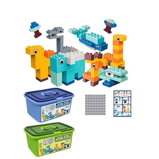 Set piese de constructii pentru copii, Flippy, Animal series, 134 piese, Multicolor-0