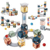 Set piese magnetice de constructie, Flippy, Cu tobogane si bile, 41 piese, Multicolor-0