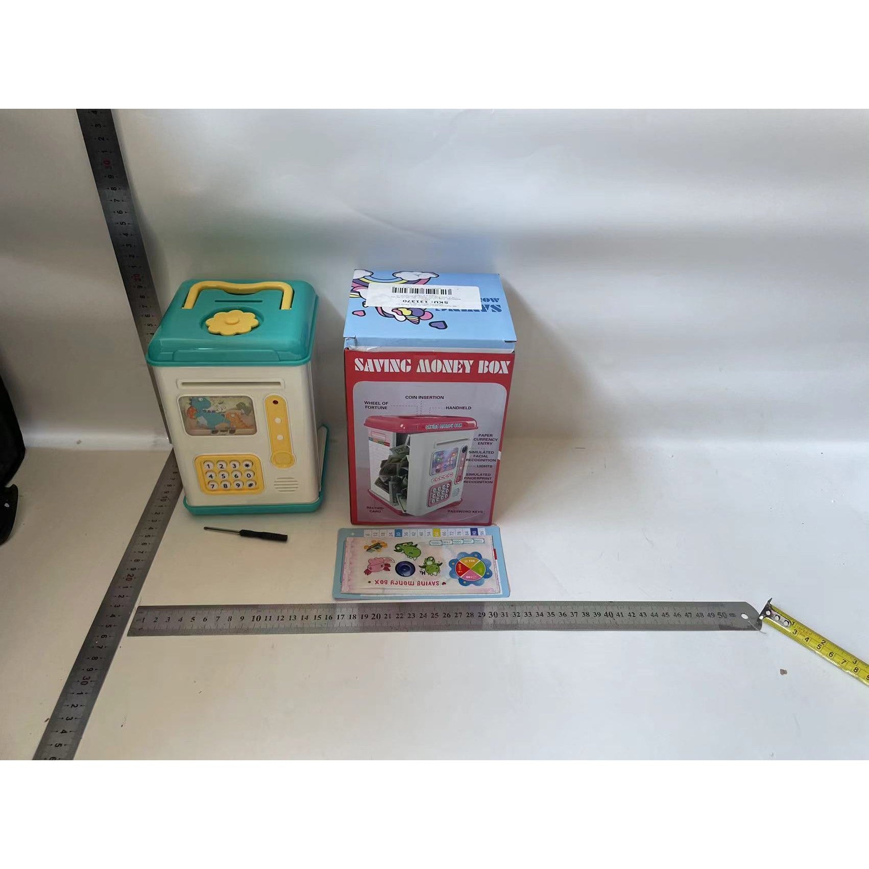 Set Pusculita pentru Copii, Flippy, Tip ATM, Parola cu Amprenta Albastru 580 g-0