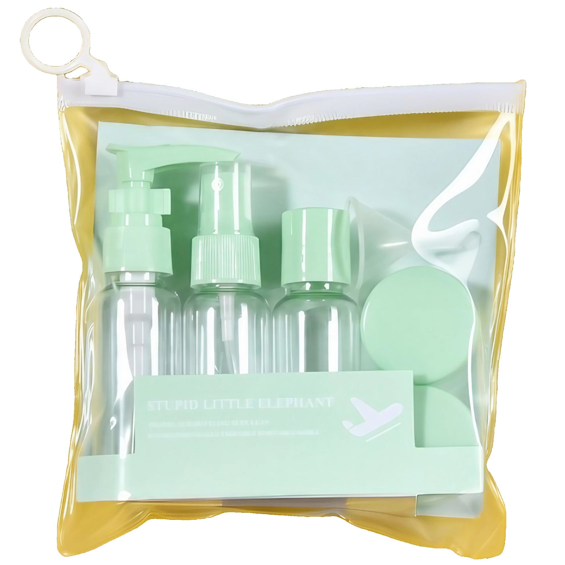 Set Recipiente pentru Cosmetice, Flippy, 5 Piese, cu Gentuta, pentru Calatorii, Reutilizabile, Verde, Material Plastic, 40 ml, 10g-0