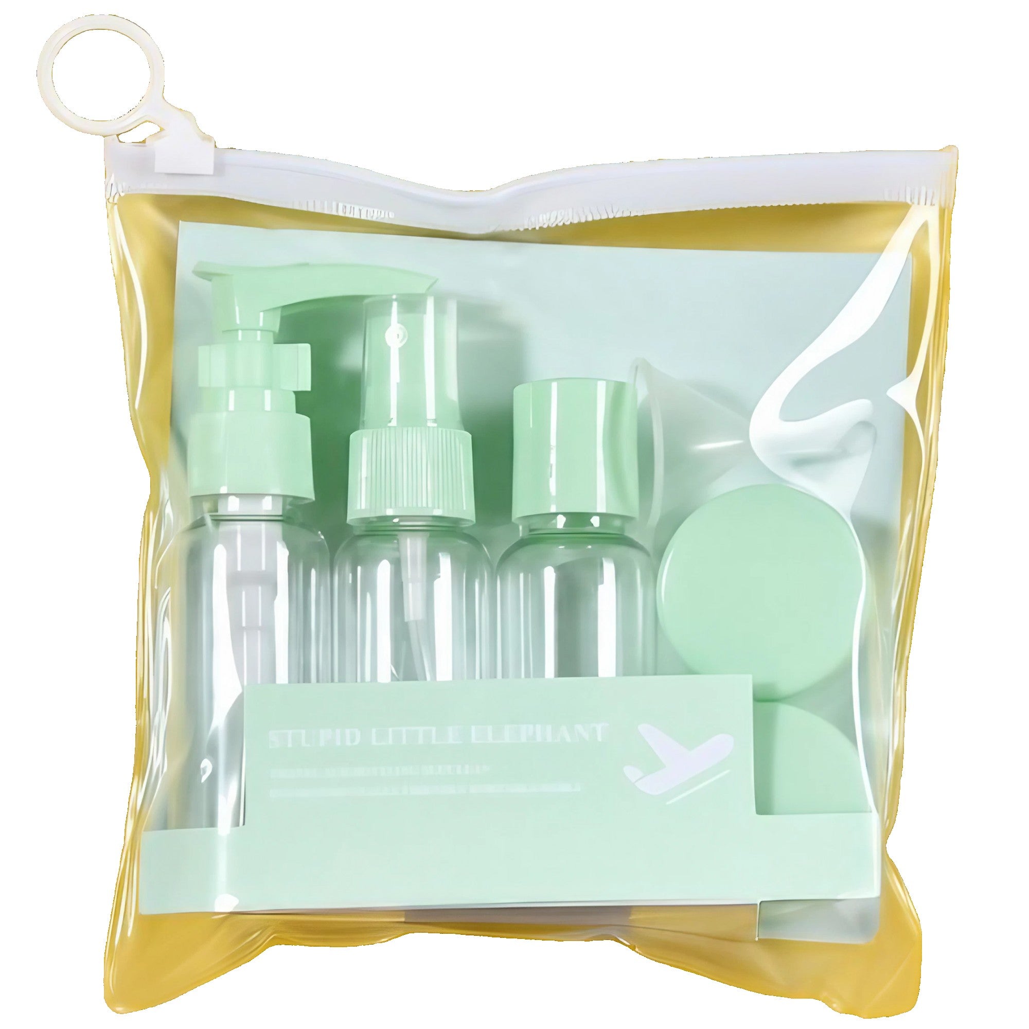 Set Recipiente pentru Cosmetice, Flippy, 5 Piese, cu Gentuta, pentru Calatorii, Reutilizabile, Verde, Material Plastic, 40 ml, 10g-0