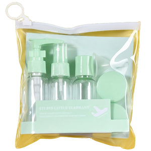 Set Recipiente pentru Cosmetice, Flippy, 5 Piese, cu Gentuta, pentru Calatorii, Reutilizabile, Verde, Material Plastic, 40 ml, 10g-0