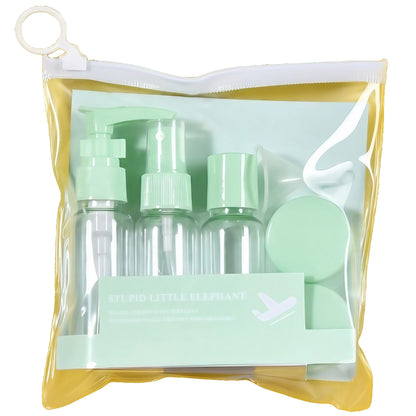 Set Recipiente pentru Cosmetice, Flippy, 5 Piese, cu Gentuta, pentru Calatorii, Reutilizabile, Verde, Material Plastic, 40 ml, 10g-0