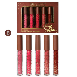 Set Rujuri de Buze, KEVIN &amp; COCO, Be Mine 5 Culori, 14.4 x 10.9 x 2.5 cm, Roz/Rosu, Varianta B-0