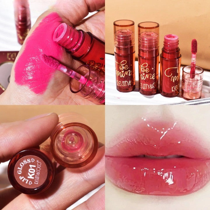 Set Rujuri de Buze Mate, KEVIN &amp; COCO, Be Mine 3 Culori, Lip-Gloss, 11 x 7.3 x 2.7cm, Roz, Varianta A-2