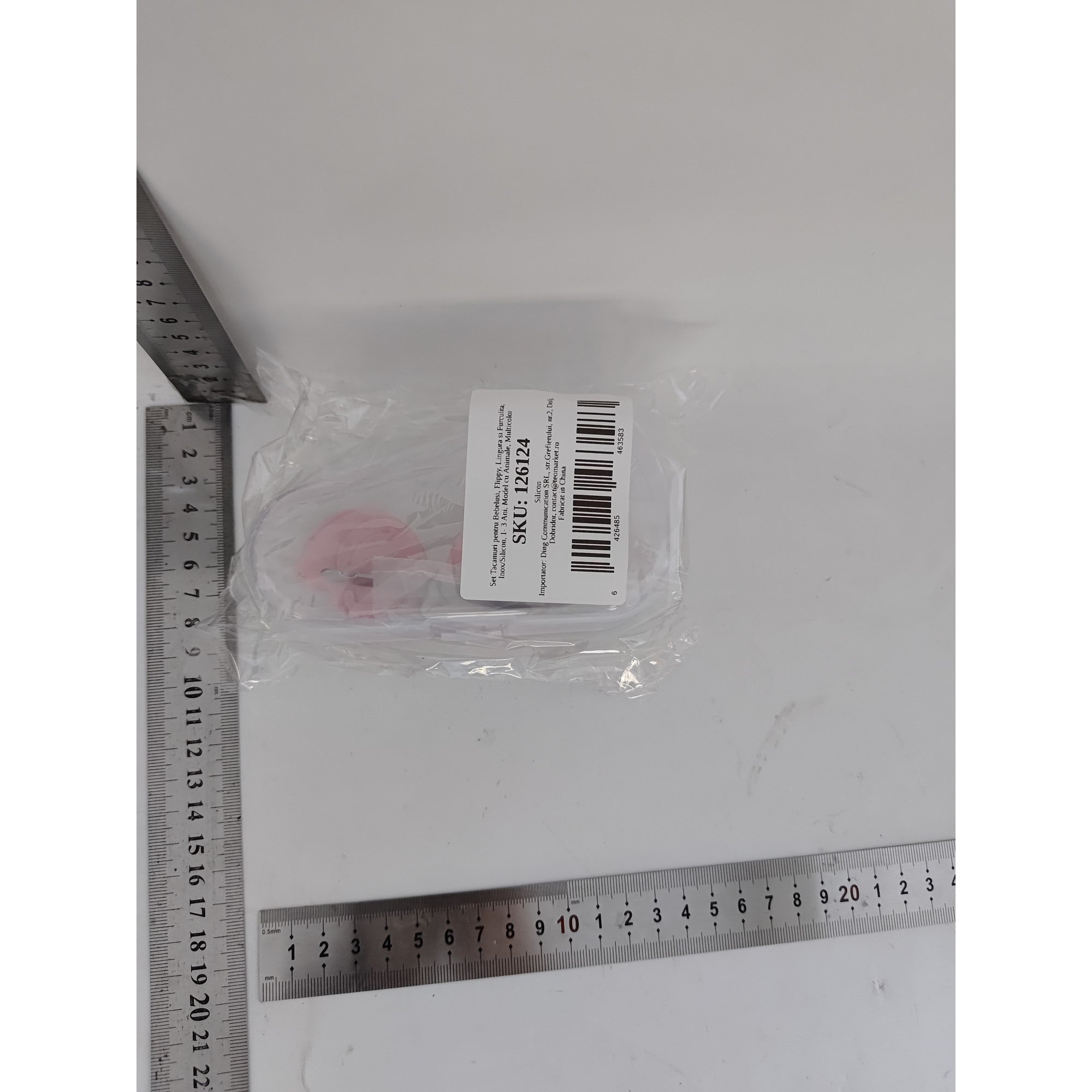 Set Tacamuri pentru Bebelusi, Flippy, Lingura si Furculita, Inox/Silicon, 1- 3 Ani, Model cu Animale, Multicolor-3