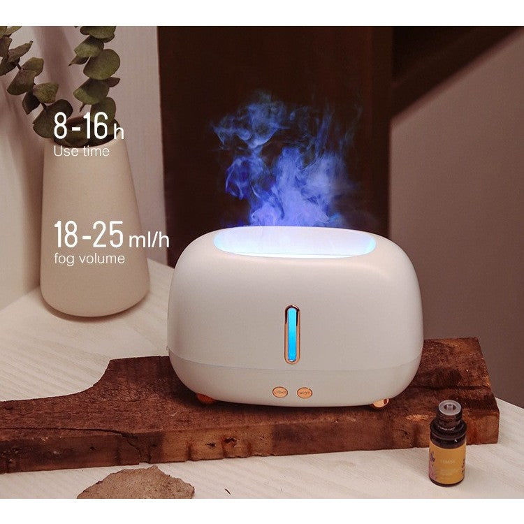 Umidificator de tip flacara, Flippy, cu aromaterapie, 7 culori, 250 ml, alb-4