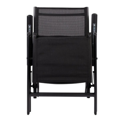 Sezlong de gradina, Flippy, Aluminiu/Textil, suport picioare, pliabil, 47 x 110 x 46 cm, negru-1