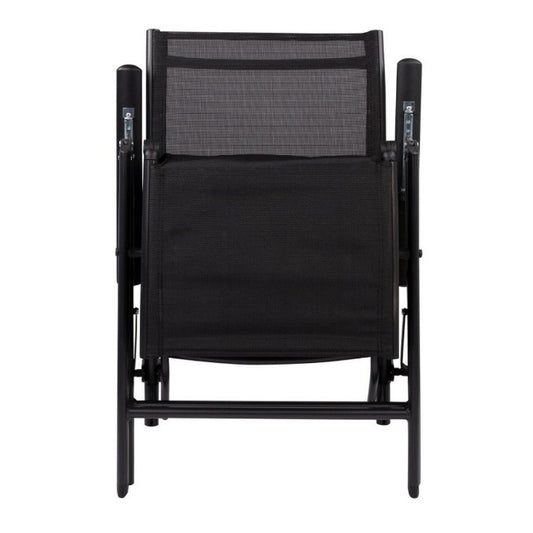 Sezlong de gradina, Flippy, Aluminiu/Textil, suport picioare, pliabil, 47 x 110 x 46 cm, negru-1
