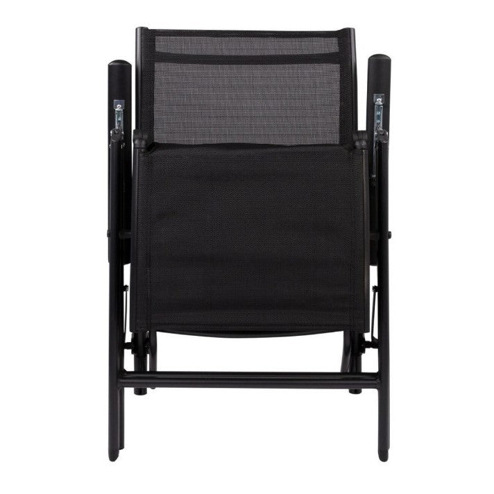 Sezlong de gradina, Flippy, Aluminiu/Textil, suport picioare, pliabil, 47 x 110 x 46 cm, negru-1