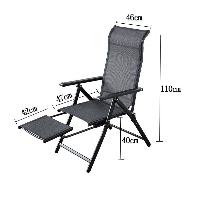 Sezlong de gradina, Flippy, Aluminiu/Textil, suport picioare, pliabil, 47 x 110 x 46 cm, negru-0
