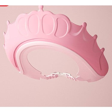 Protectie Baie Pentru Copii Impotriva Samponului, Fippy, Model Coroana, Dimensiune ajustabila, Durabil, Usor de curatat, De protectie la dus, baie, TPE+PP, Roz-0