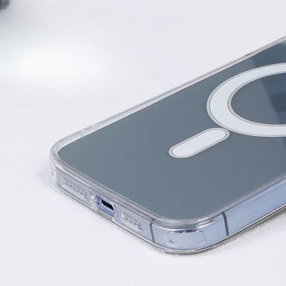 Husa protectie Flippy pentru iPhone 14 Pro Max Mag Safe, 2 in 1 incarcare si magnet, Acril, rezistent la socuri, Transparenta-6