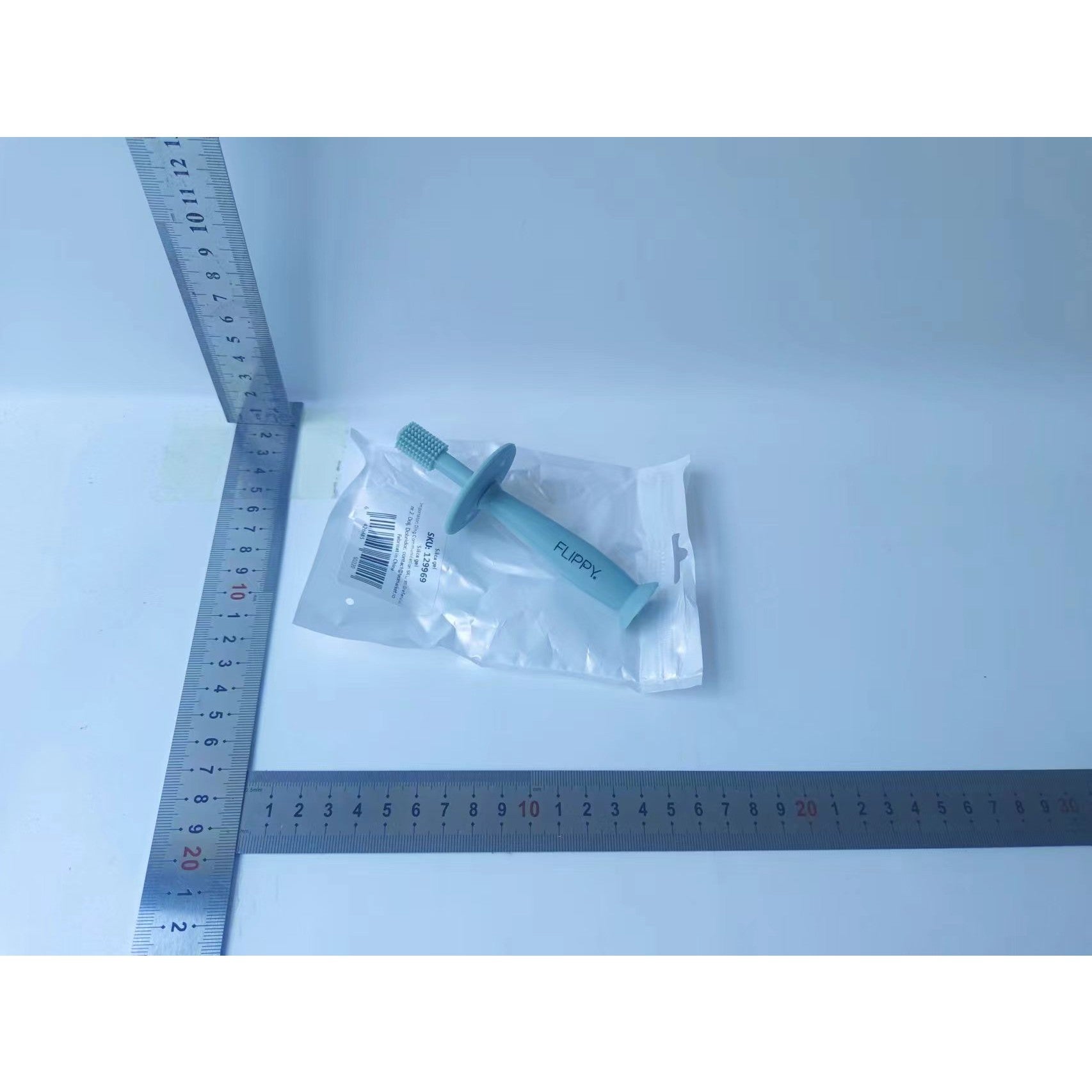 Periuta de Dinti din Silicon pentru Bebelusi, Flippy, fara BPA, 360 Grade, Turcoaz-1