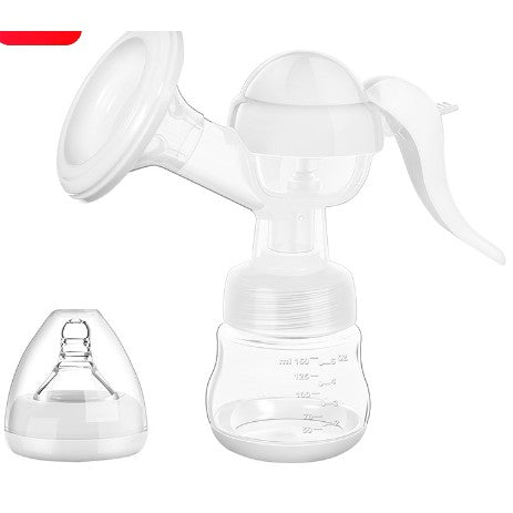 Pompa de San Manuala Multifunctionala, Flippy, Portabila, cu Tetina pentru Biberon, Anti-Scurgere, Anti-Reflux, 17x18 cm, 150 mL, Silicon, Recipient Transparent, Alb-0