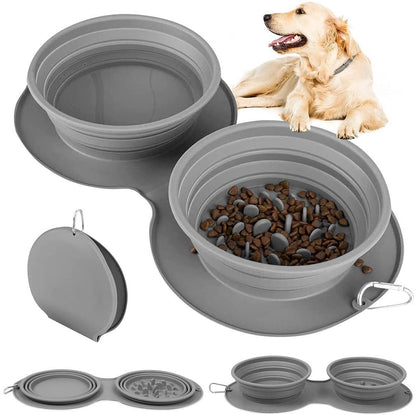 Set 2 Boluri din Silicon pentru Animalul de Companie, Flippy, Antialunecare, Gri-0