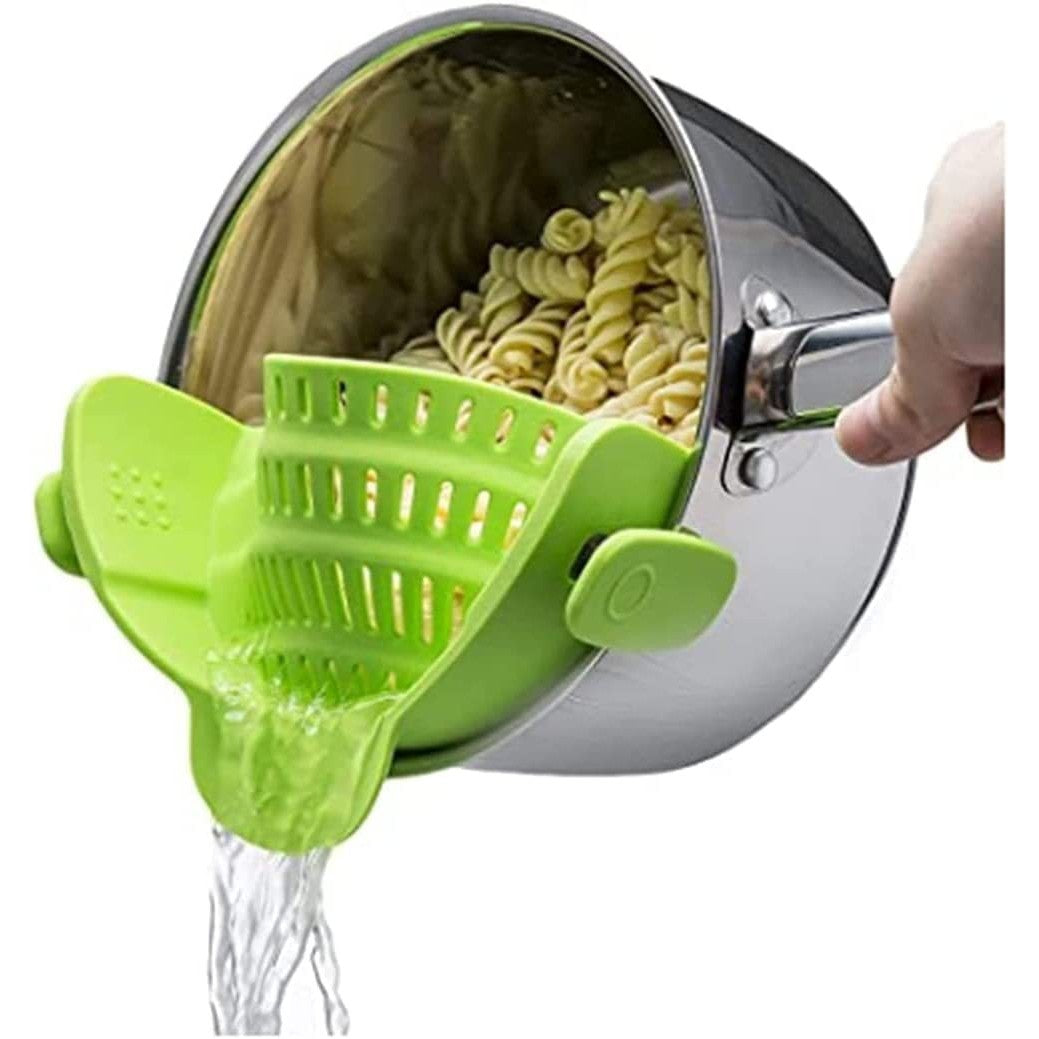 Filtru Silicon, Flippy, Verde, Rezistent la Caldura, Universal, Paste, Legume, Fructe, 23x12.5x6.7 cm-0