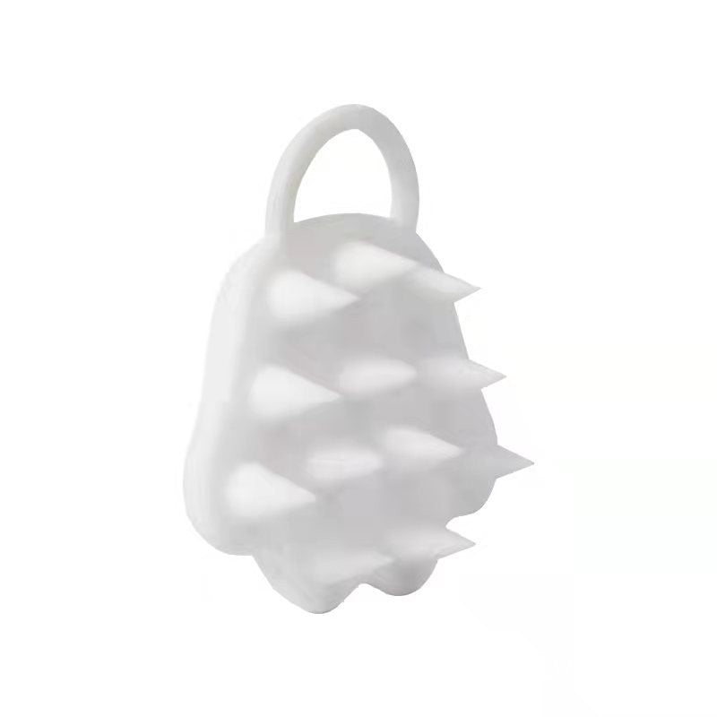 Perie pentru Masajul Scalpului, Perie pentru Sampon, Labuță de Pisică, Dimensiune 7x8 cm, Curatarea si Mentinerea Curata a Parului, Alb-1